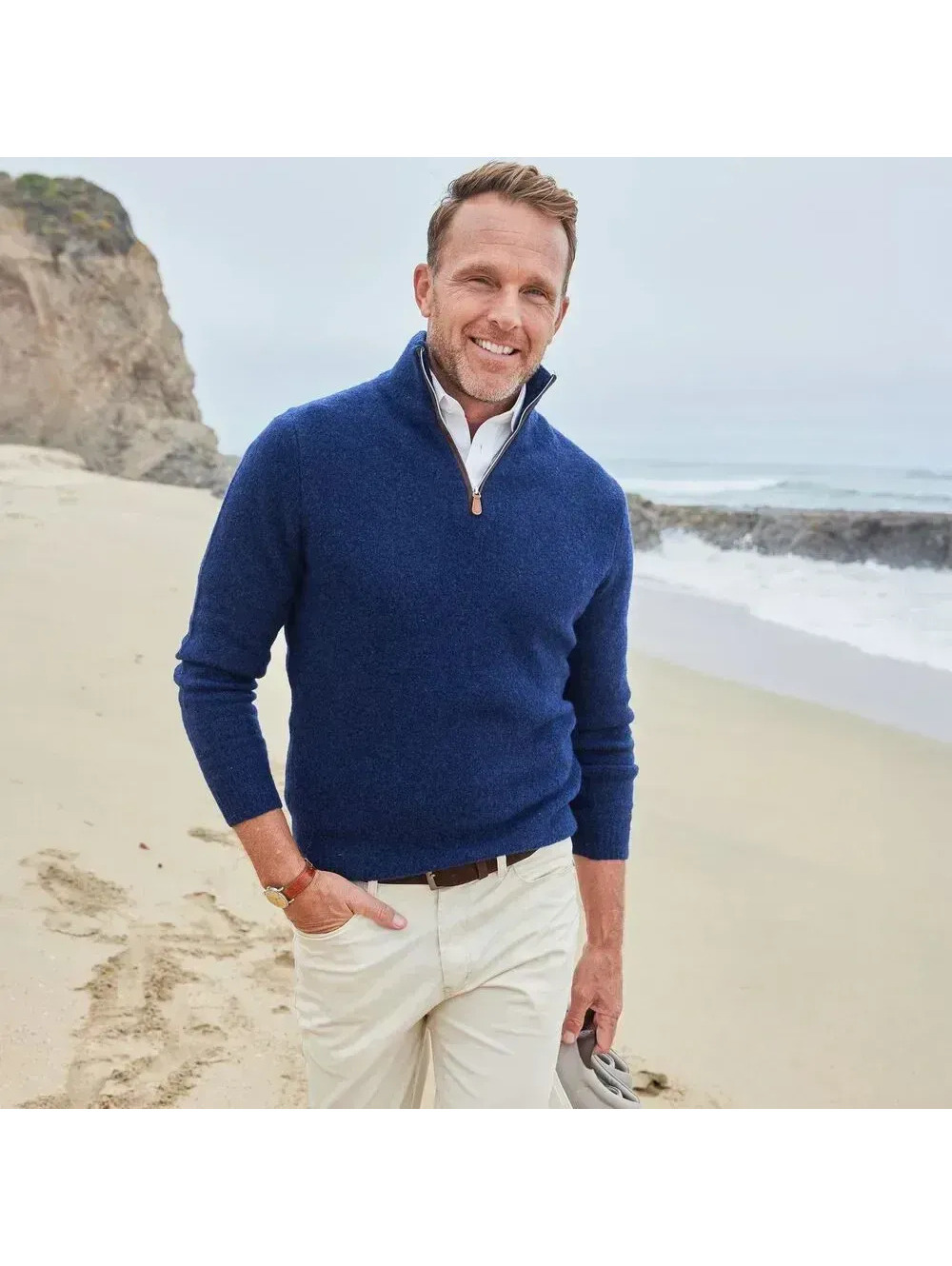 Collars & Co. NWT Balmoral Luxury Wool Blend Quarter Zip - Size XL